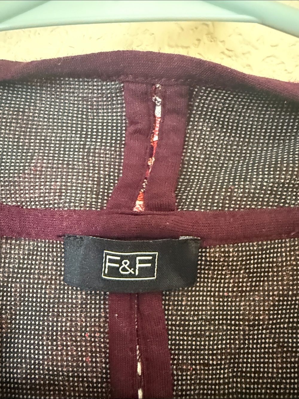 F&F Red and White Patterned Open-Front Jacket - Picture 4 of 5